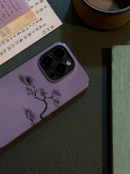 「Chinoiserie」Purple Pine Chinese Brush Painting Phone Case