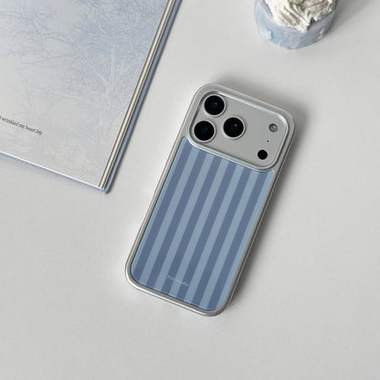Grey & Blue Striped Phone Case-FI004G