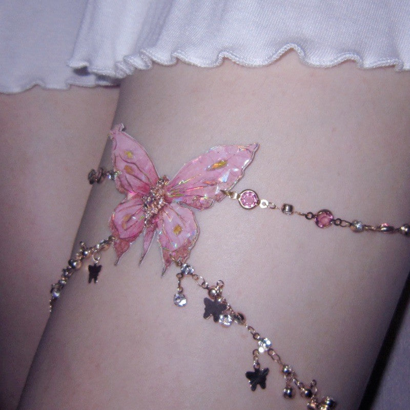 Pink Butterfly Leg Chain