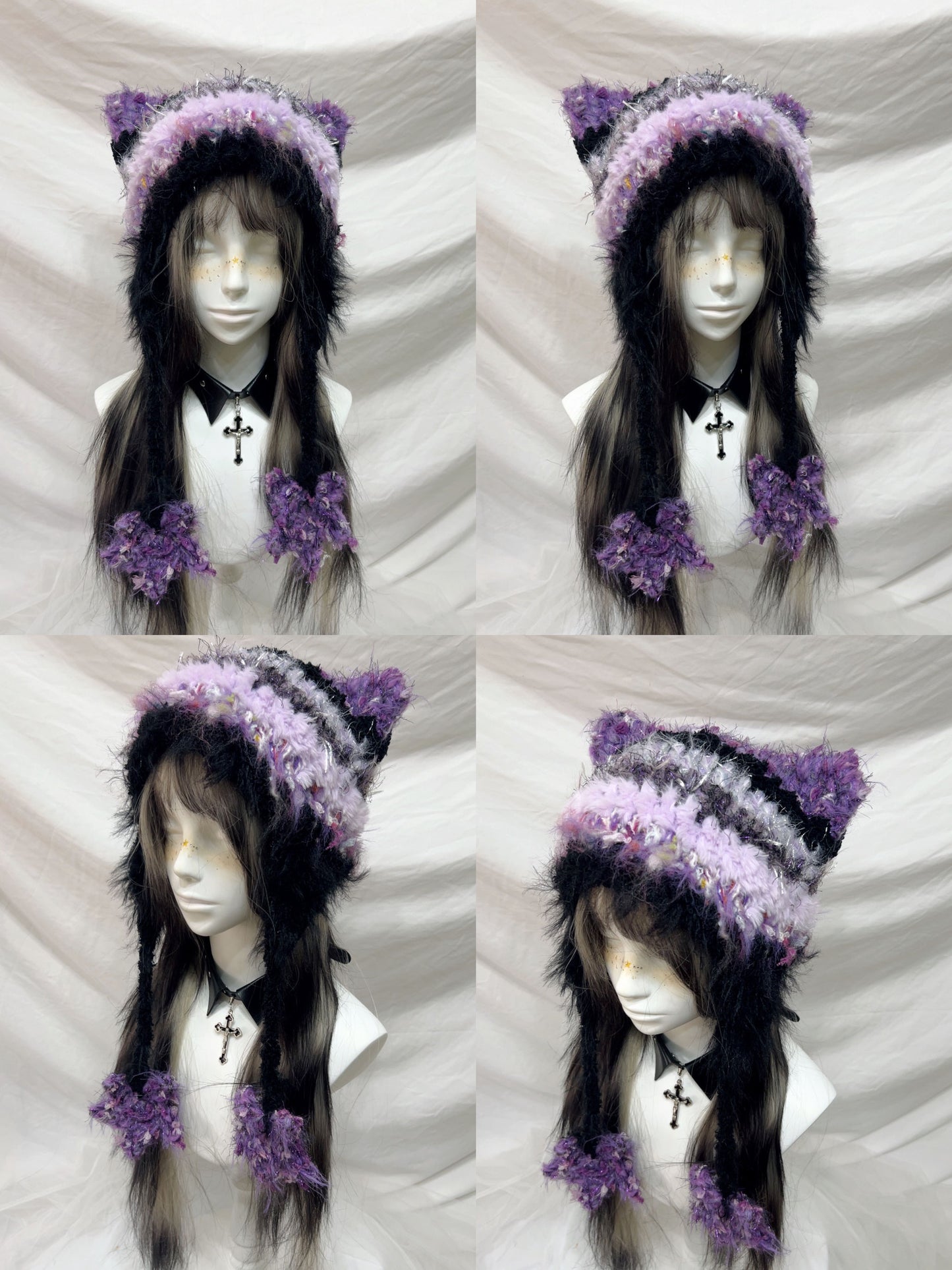 Sweet Animal Ear Pom-Pom Crochet Hat