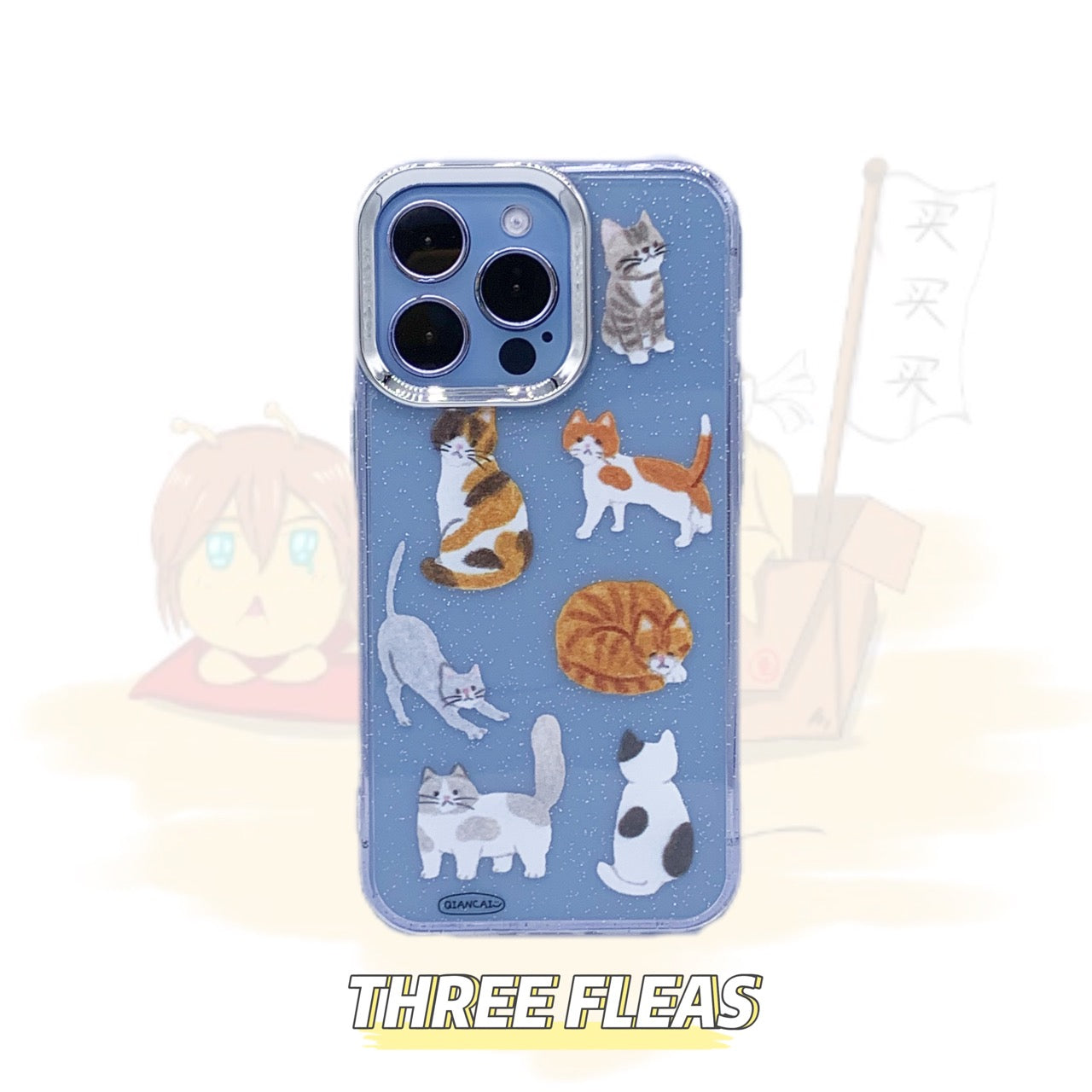 Cute Cat Gathering Clear Phone Case