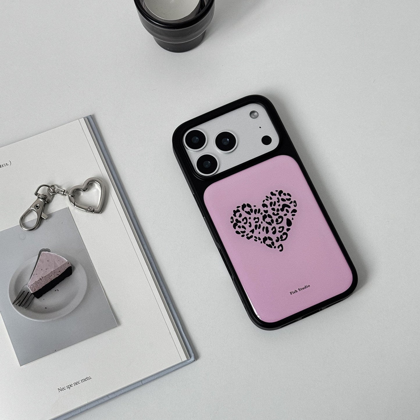 Leopard Heart Epoxy Resin Phone Case-FI014R