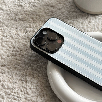 Blue & White Striped Phone Case-FI028AC | Acrylic Phone Case | Three Fleas