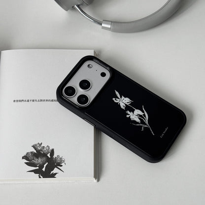 Midnight White Iris Phone Case-FI001AC | Acrylic Phone Case | Three Fleas