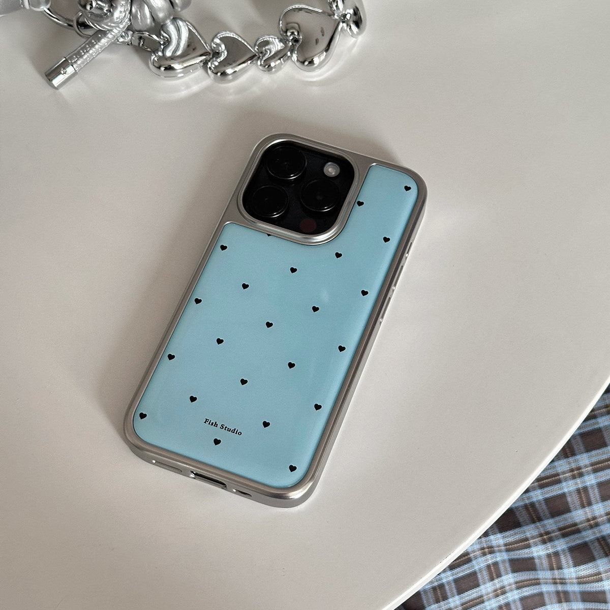 Minty Heart Phone Case-FI027R | Resin Epoxy Phone Case | Three Fleas