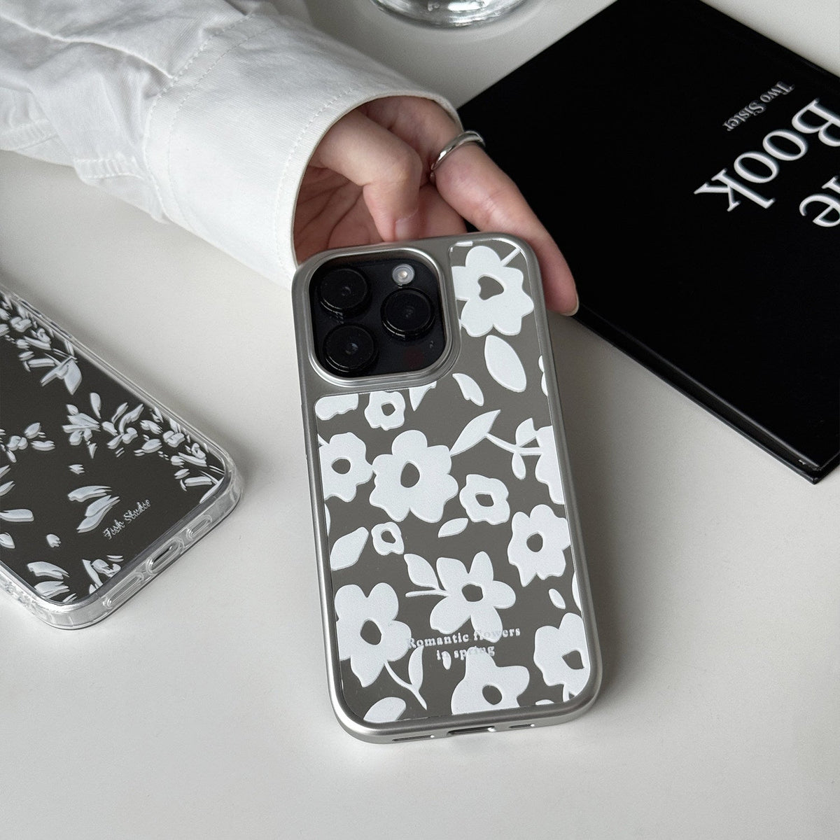 Mirror Floral Phone Case-FI023AC | Acrylic Phone Case | Three Fleas
