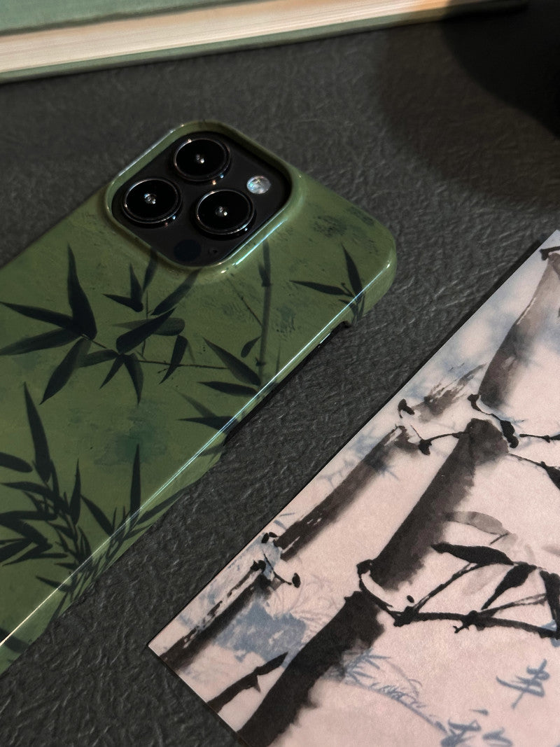 「Chinoiserie」Green bamboo Traditional Chinese Painting phone case