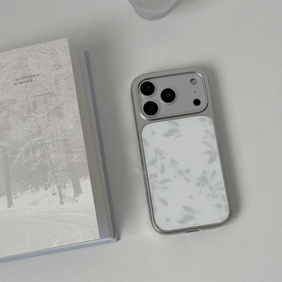 Grey Floral Ink Phone Case-FI018AC | Acrylic Phone Case | Three Fleas