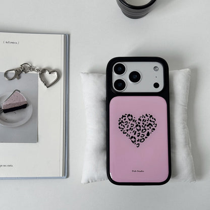 Leopard Heart Epoxy Resin Phone Case-FI014R