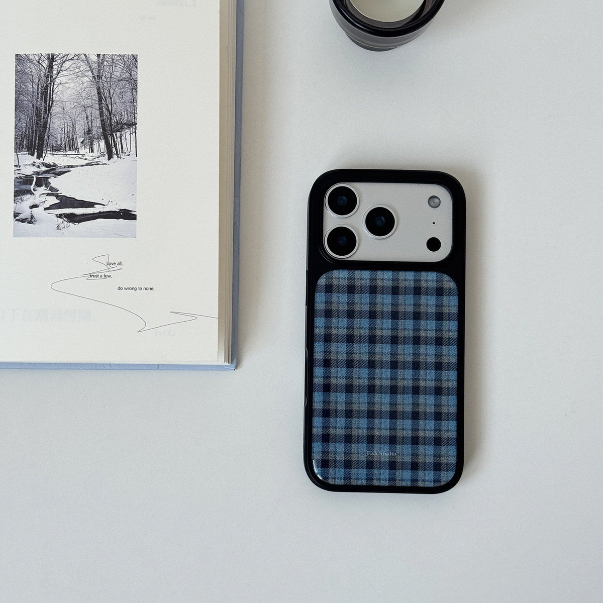 Plaid Resin Epoxy Phone Case-FI011R | Resin Epoxy Phone Case | Three Fleas