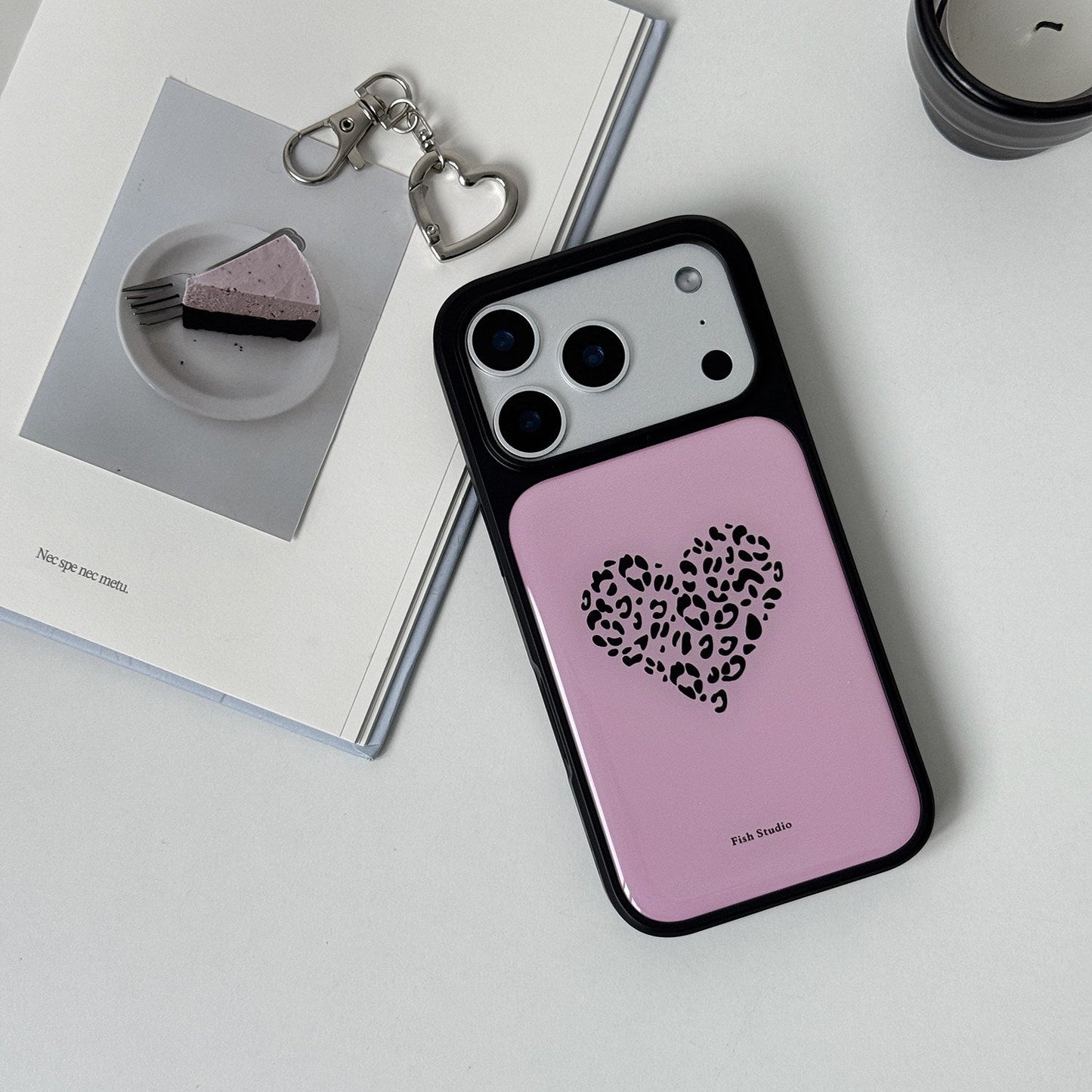 Leopard Heart Epoxy Resin Phone Case-FI014R