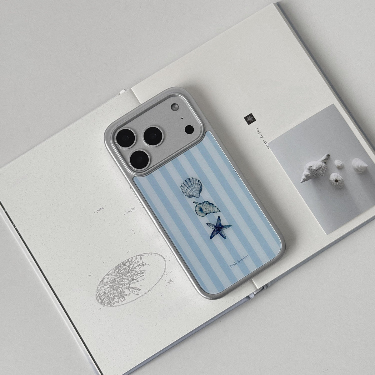 Striped Starfish Phone Case-FI007G | Glass Phone Case | Three Fleas