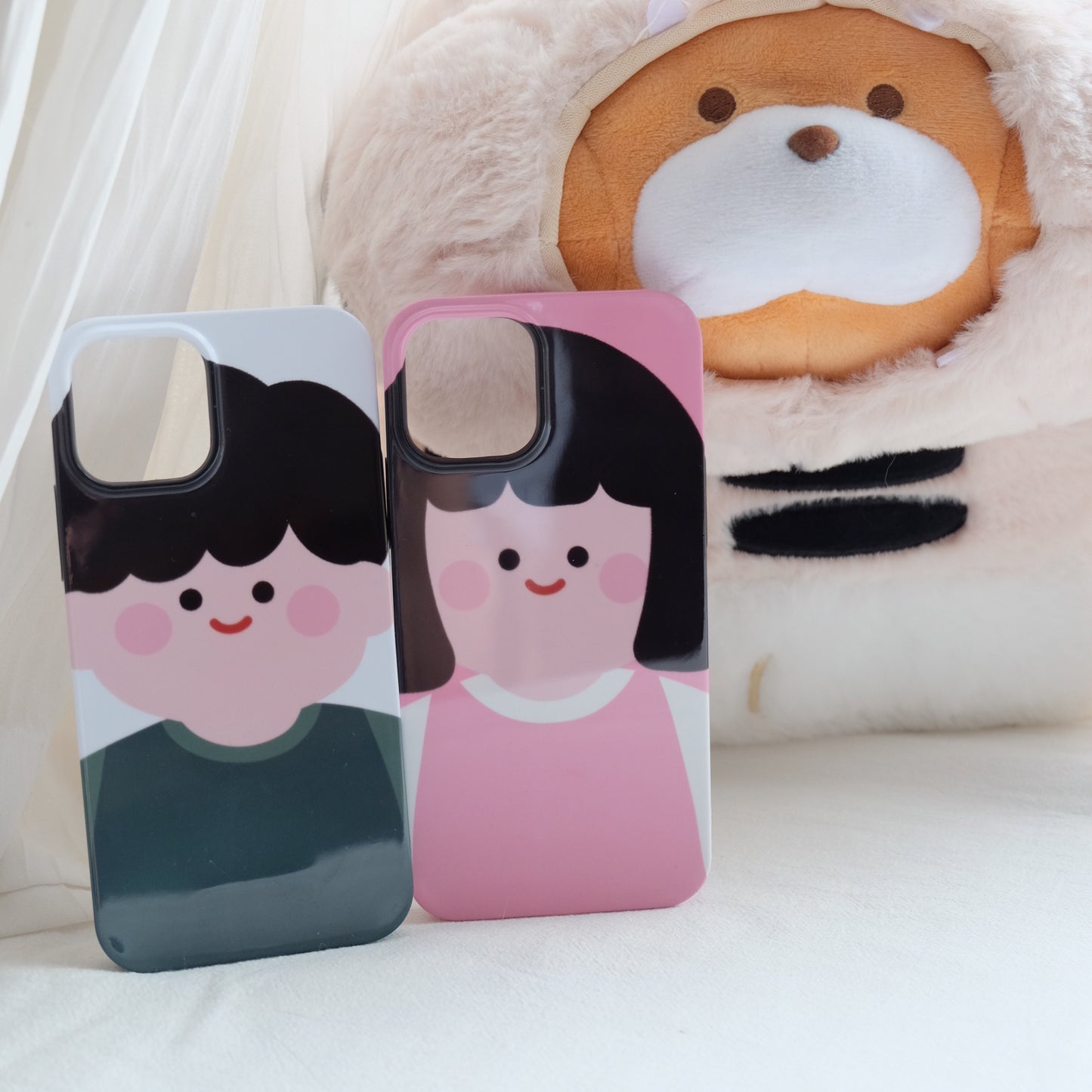 Simple smile couple phone case | phone accessories | Three Fleas