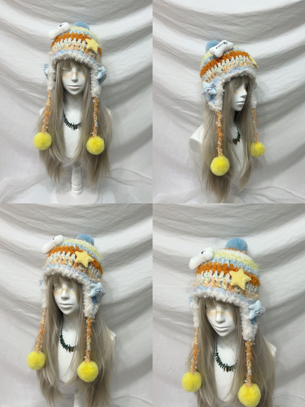 Fashion Animal Ear Pom-Pom Crochet Hat