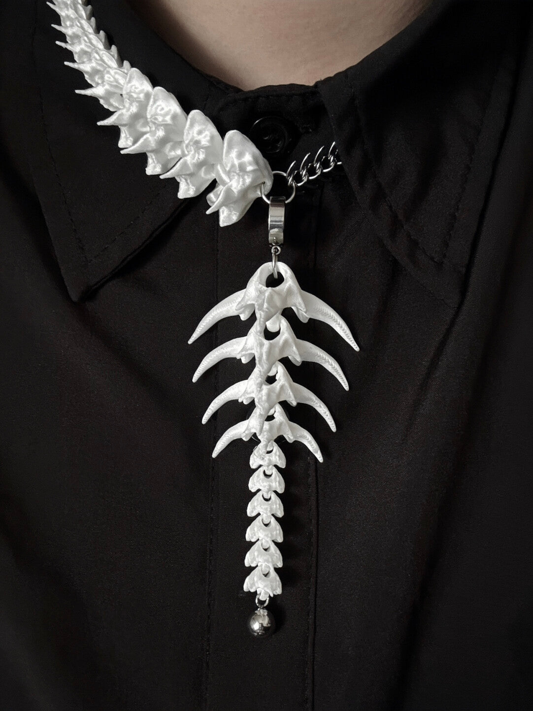Twin Vertebrae Necklace/Earring Set,Lumivault.