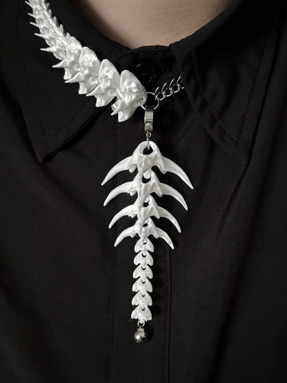 Twin Vertebrae Necklace/Earring Set,Lumivault.