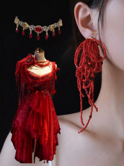 Vampire Princess Beaded Tassel Dress