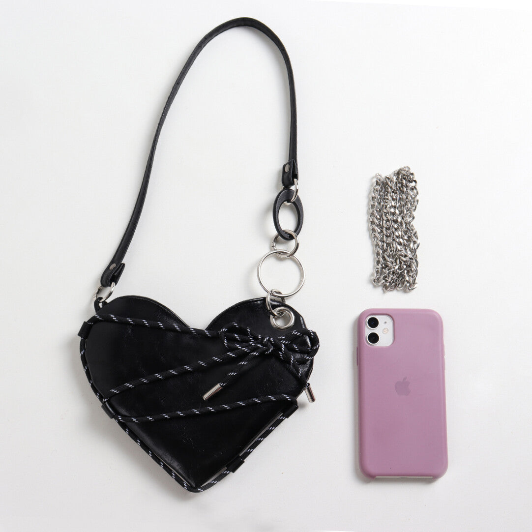 Y2K Heart-Shaped Shoulder Bag | bag | Three Fleas