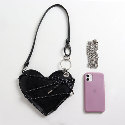 Y2K Heart-Shaped Shoulder Bag | bag | Three Fleas
