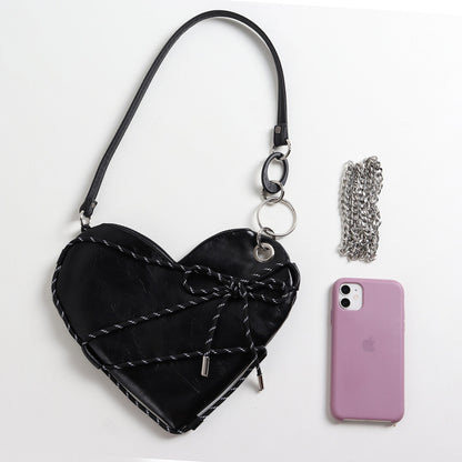 Y2K Heart-Shaped Shoulder Bag | bag | Three Fleas