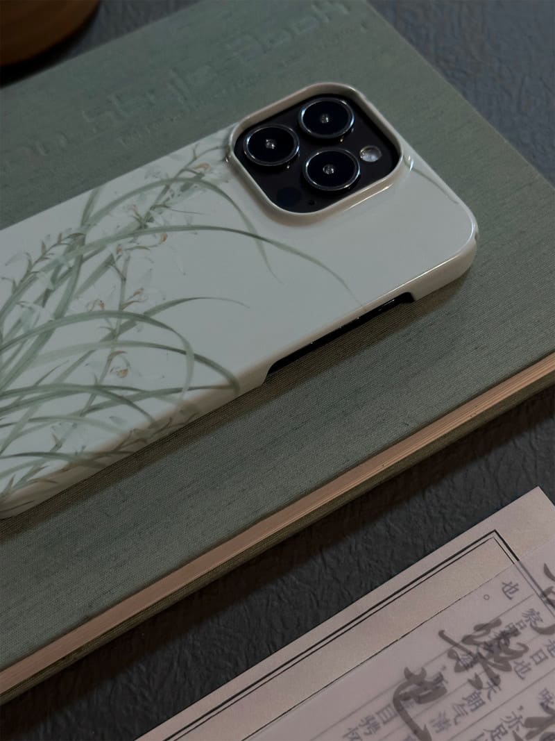 「Chinoiserie」Orchid grass Chinese traditional painting phone case