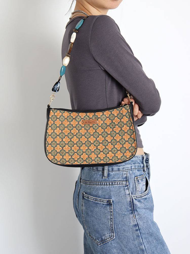 Vintage Chinoiserie Beaded Shoulder Bag | bag | Three Fleas