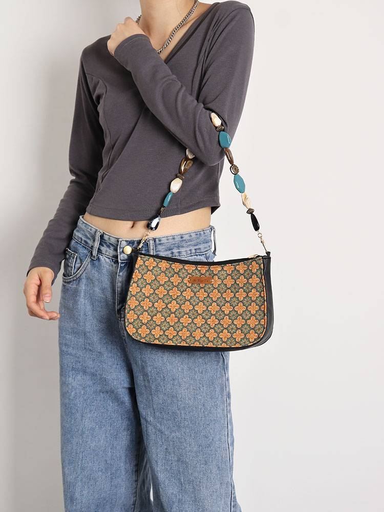 Vintage Chinoiserie Beaded Shoulder Bag | bag | Three Fleas