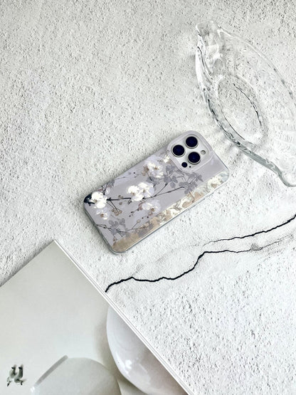 Artistic Metallic Luster Orchids Phone Case Chinoiserie IMD-SSL