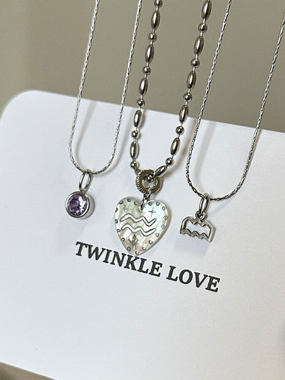 Twelve Constellation Secret Words Necklace,NE02 Aquarius - Violet,Lumivault.