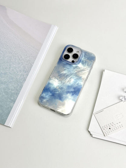 Metallic Luster Mist & Rain Abstract Paint Phone Case IMD-SSL