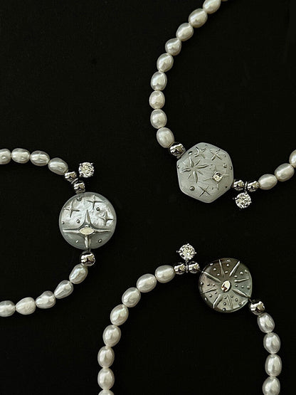 Handmade Pearl Star Bracelet,Lumivault.