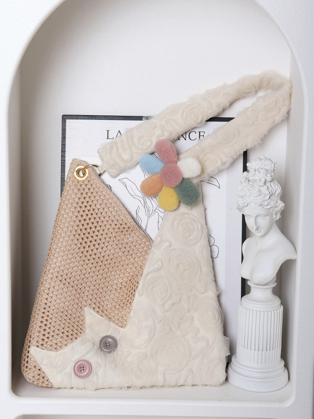 Vacation Flower Chiffon Cat Shoulder Bag | bag | Three Fleas