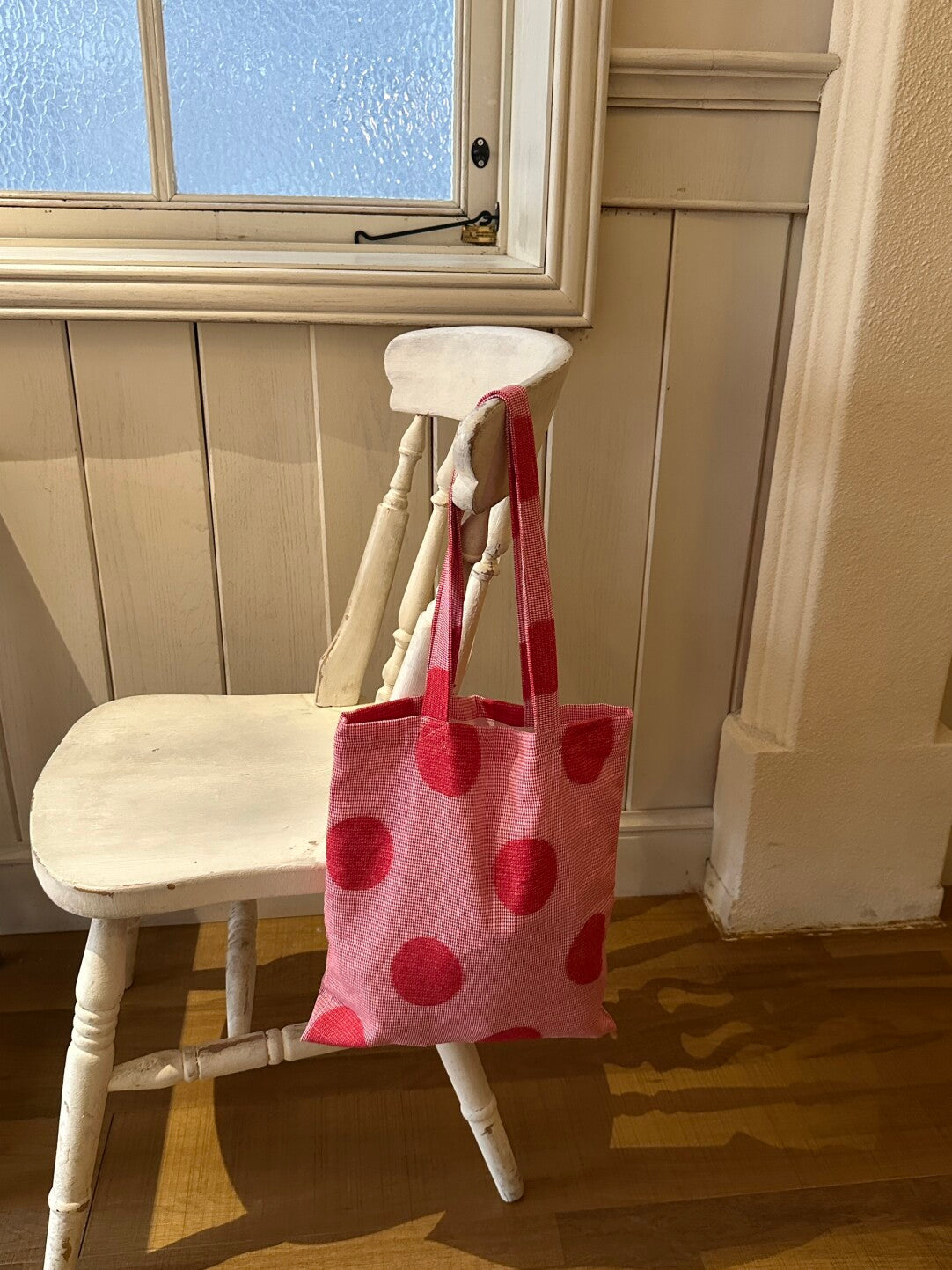 Red Polka Dot Tote Bag & Scrunchie Set | bag | Three Fleas