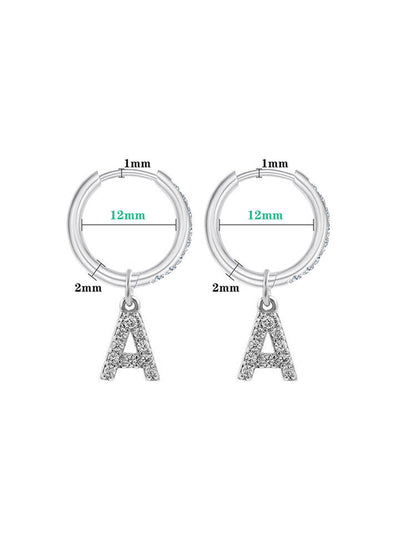 Letter Earrings,A pair of silver letters [Note letters],Lumivault.