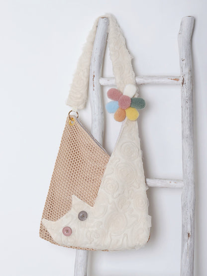 Vacation Flower Chiffon Cat Shoulder Bag | bag | Three Fleas