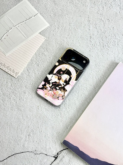 Artistic Metallic Luster Dream Horse Phone Case Chinoiserie IMD-SSL