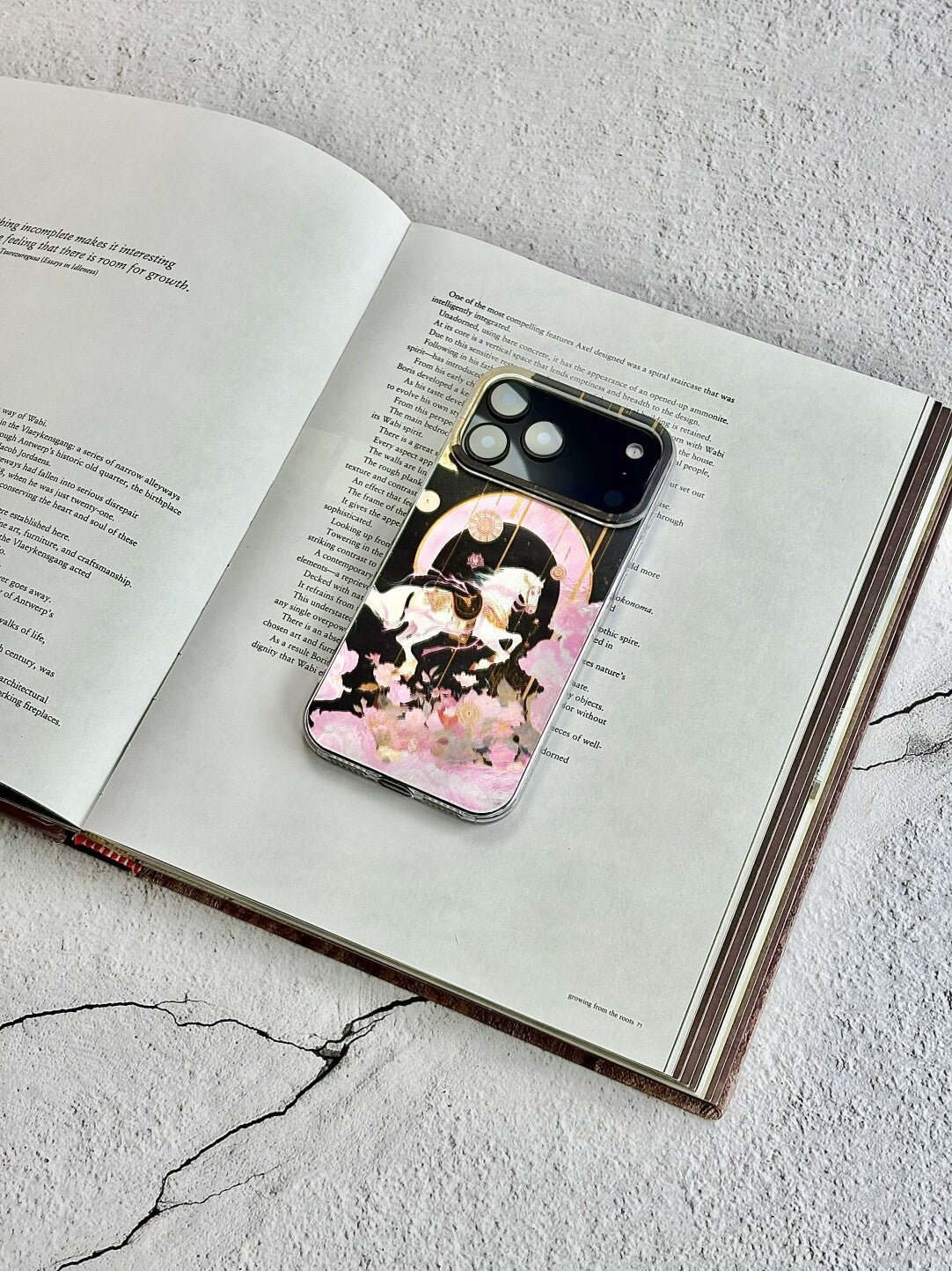 Artistic Metallic Luster Dream Horse Phone Case Chinoiserie IMD-SSL