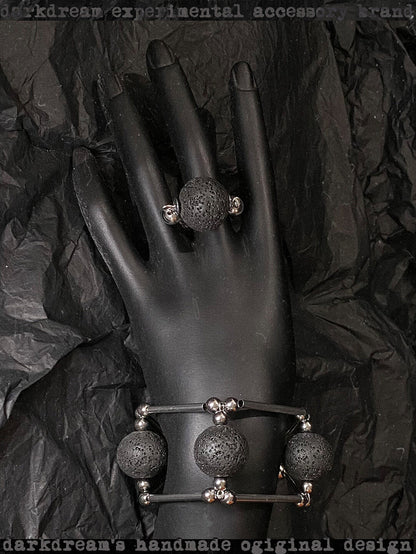 Gothic Tribal Bracelet Ring,Black Bracelet,Lumivault.