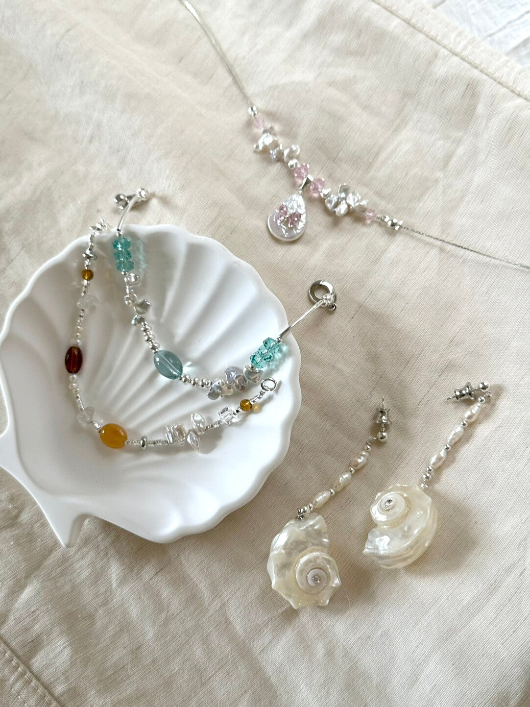 Color Stone Dream Baroque Pearl Crystal Bracelet