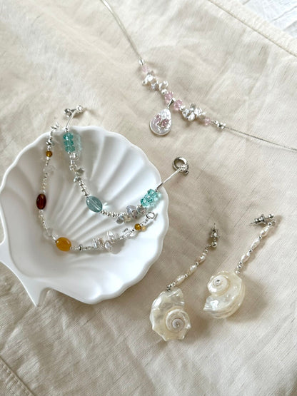 Color Stone Dream Baroque Pearl Crystal Bracelet