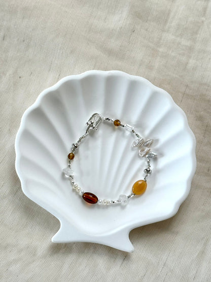 Color Stone Dream Baroque Pearl Crystal Bracelet