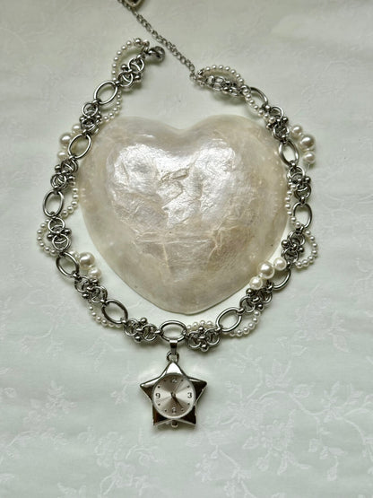 Retro Twinkle Stars Baroque Pearl Necklace
