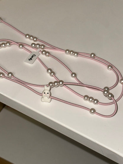 Handmade Pearl Rabbit Necklace