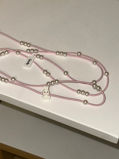 Handmade Pearl Rabbit Necklace