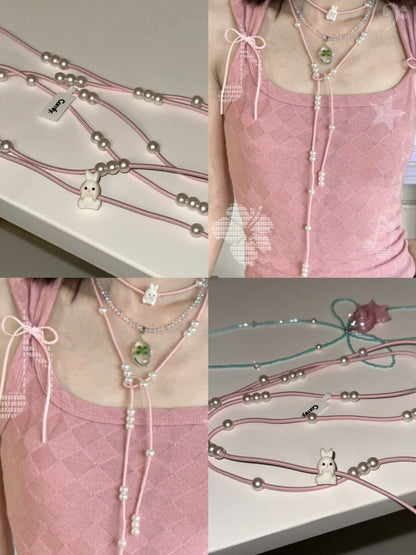 Handmade Pearl Rabbit Necklace