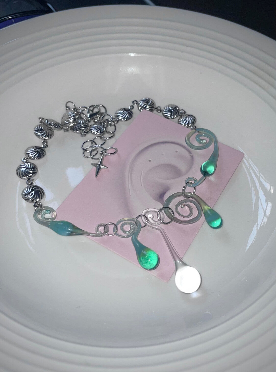 Dew And Plant Glass Necklace | necklace | Three Fleas