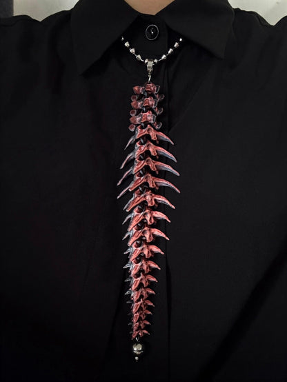 Driftbone Necklace,Red and Black,Lumivault.