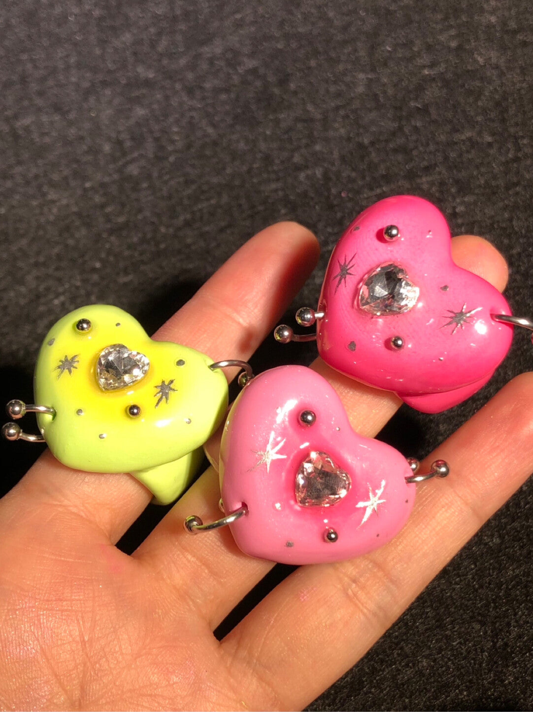 Sparkling Heart Open Ring