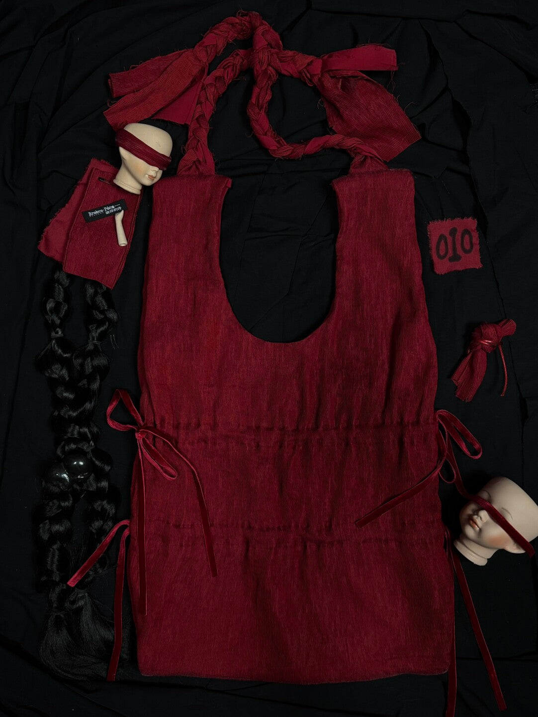 Handmade Braids Pleated Fabric Tied Knot Shoulder Bag