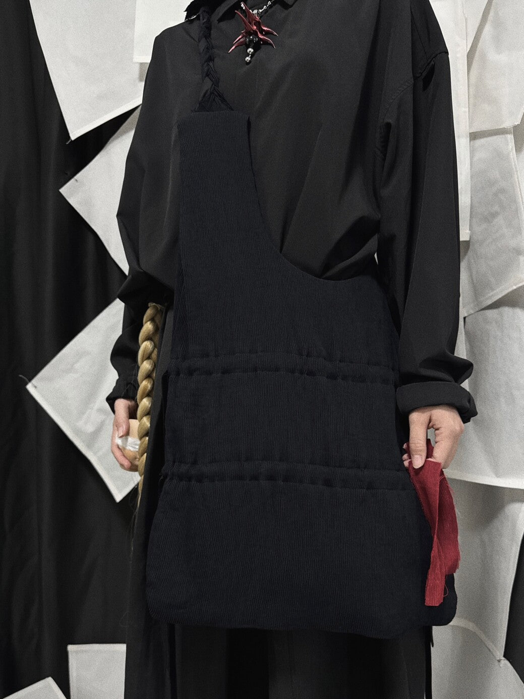 Handmade Braids Pleated Fabric Tied Knot Shoulder Bag